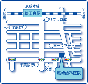 尾崎歯科医院のアクセスマップ