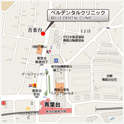 ベルデンタルクリニックのアクセスマップ