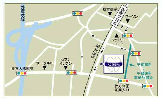 青島歯科クリニックのアクセスマップ